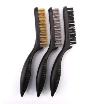 3PCS Black PP Handle Brass Steel Wire Scratch Brushes Set Made in China