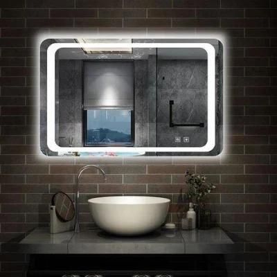 Home Decor Wall LED Mirror Anti-Fog Bathroom Vanity Mirror Waterproof Decoration Furniture Mirror with Lights