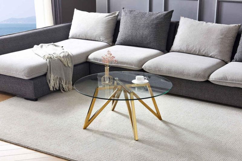 Home Furniture Clear Glass Top Coffee Table
