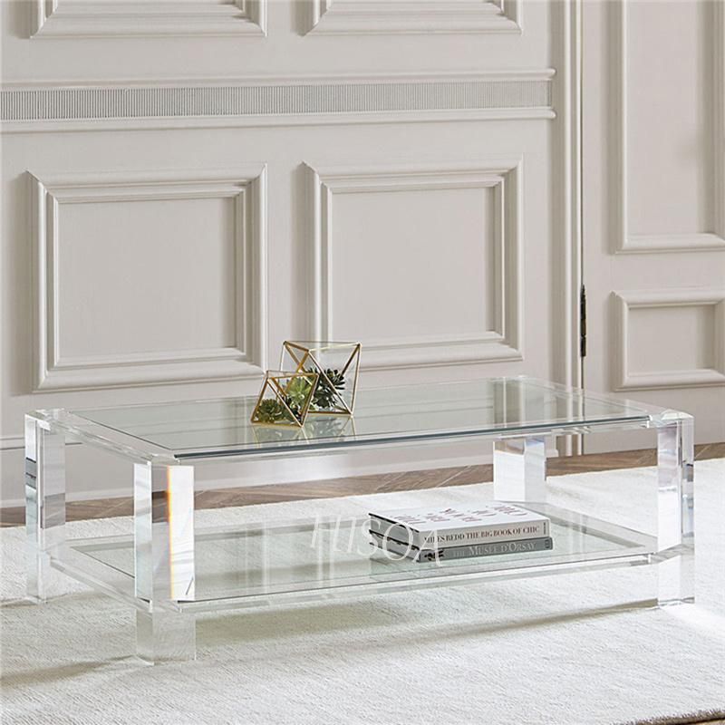 Acrylic Detachable Coffee Table Plexiglass Dining Table Hotel Crystal Glass Dining Car Acrylic Table