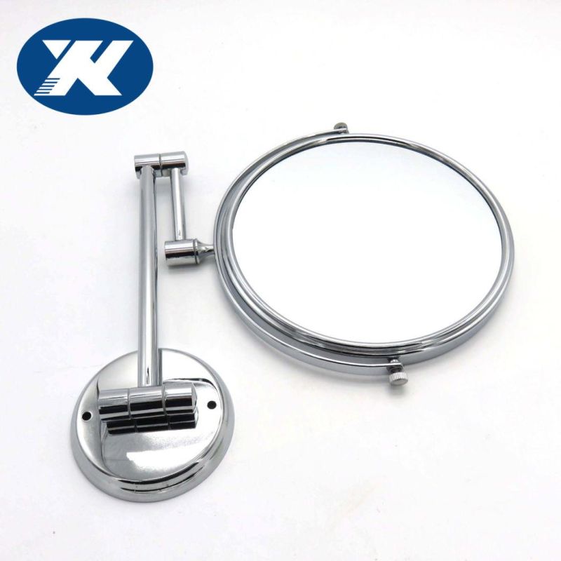 Extendable Wall Mounted 5X Magnifying Mirror Chrome Frame Folding Round Hotel Mirror Round Bathroom Mirror