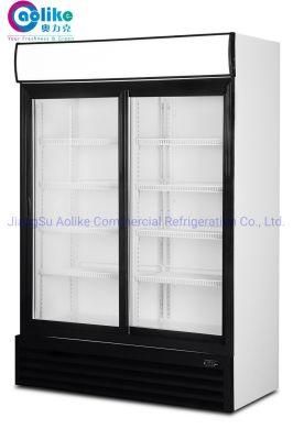 Glass Double Door Commercial Refrigerating Showcase for Convenience Store