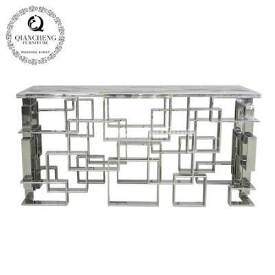 Interior Hotel Decor Hot Sale Steel Console Table with Marble in Living Room and Hotel