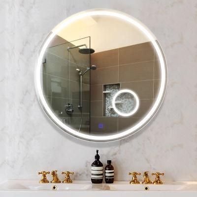 Hot Design Anti-Fog Waterproof Round Touch Screen Lighted Bathroom Mirror