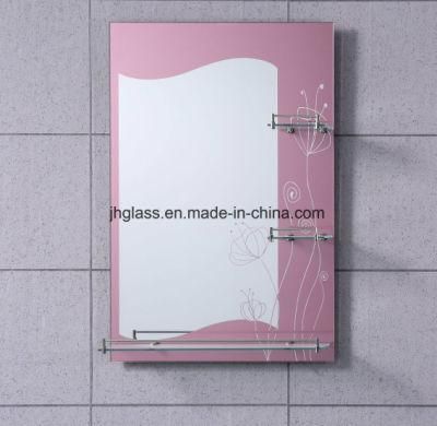 4mm Double Coated Grey Painting Aluminum Bathroom Mirror with Shelf