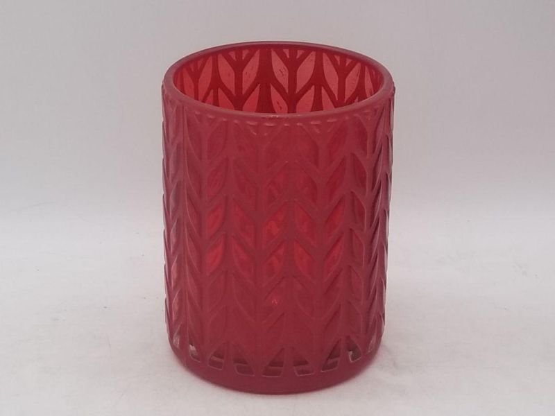 Frosetd Color Medium Size Glass Candle Holder for Decoration