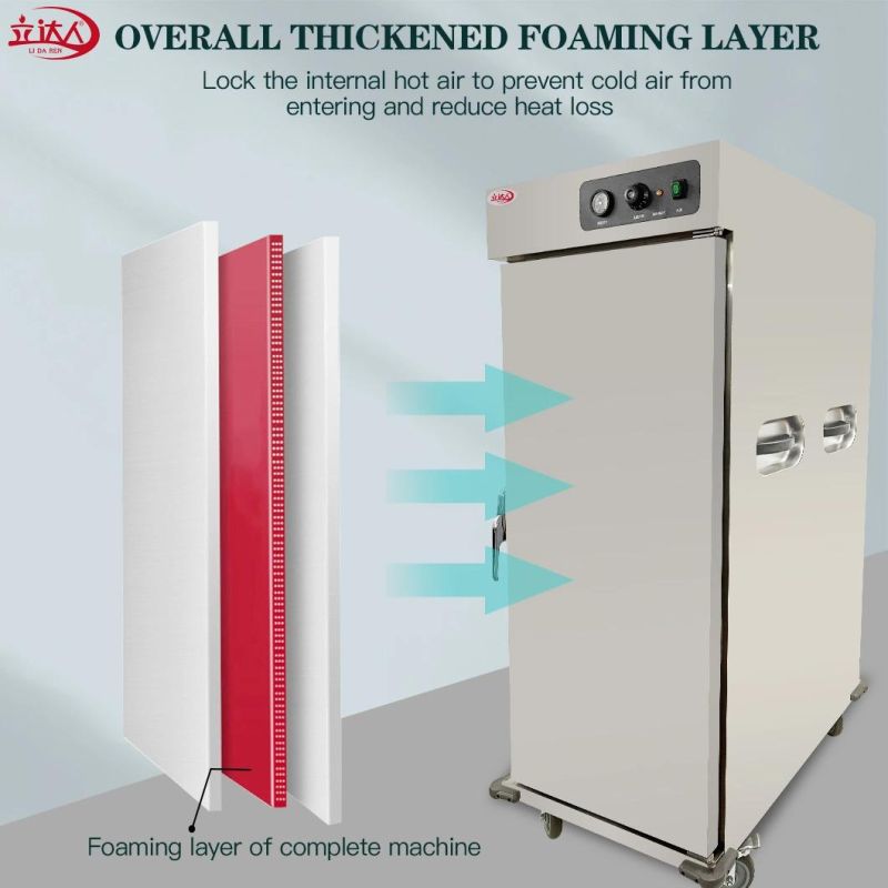 Restaurant Equipment Stainless Steel 11 Layers Mobile Single Door Hold Cabinet Food Warmer Cabinet Cart Kitchen Appliance