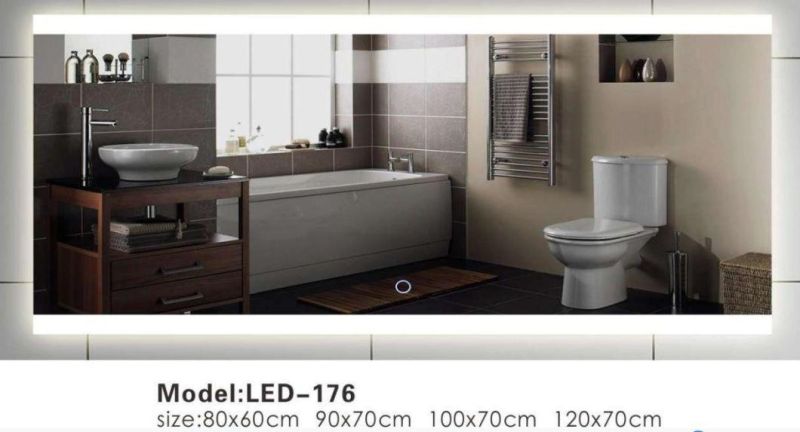 CE Certificate LED Touch Smart Wall Bathroom Vanity Glass Mirror