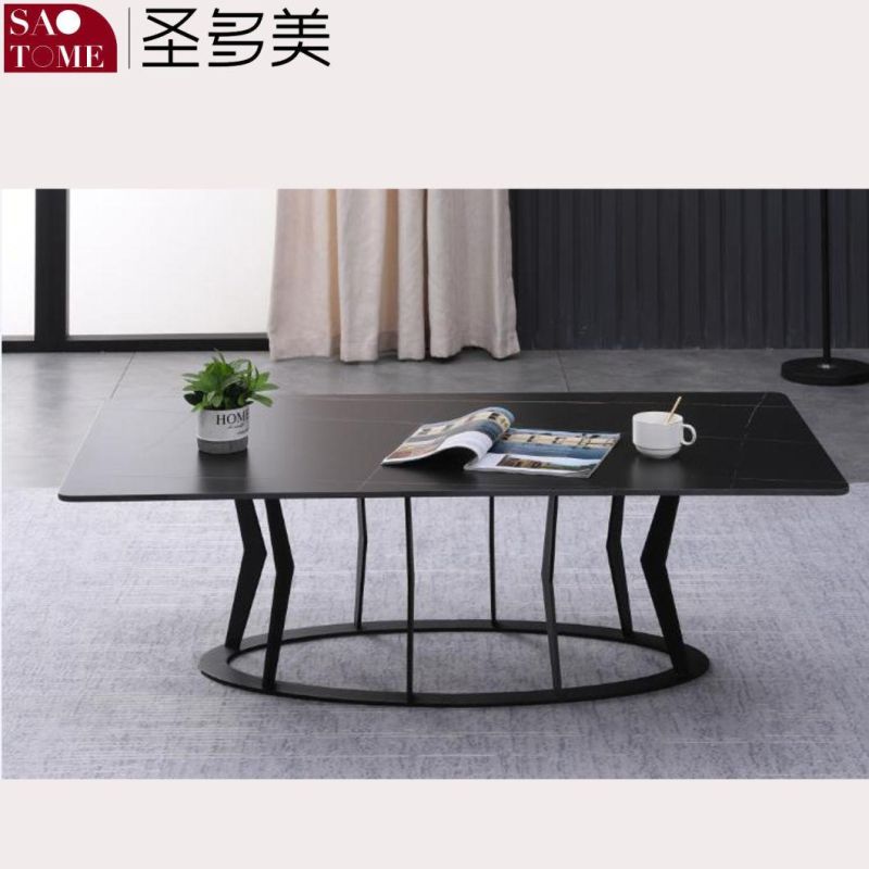 Modern Minimalist Leisure Furniture Living Room Rectangular Countertop R Corner Craft Coffee Table