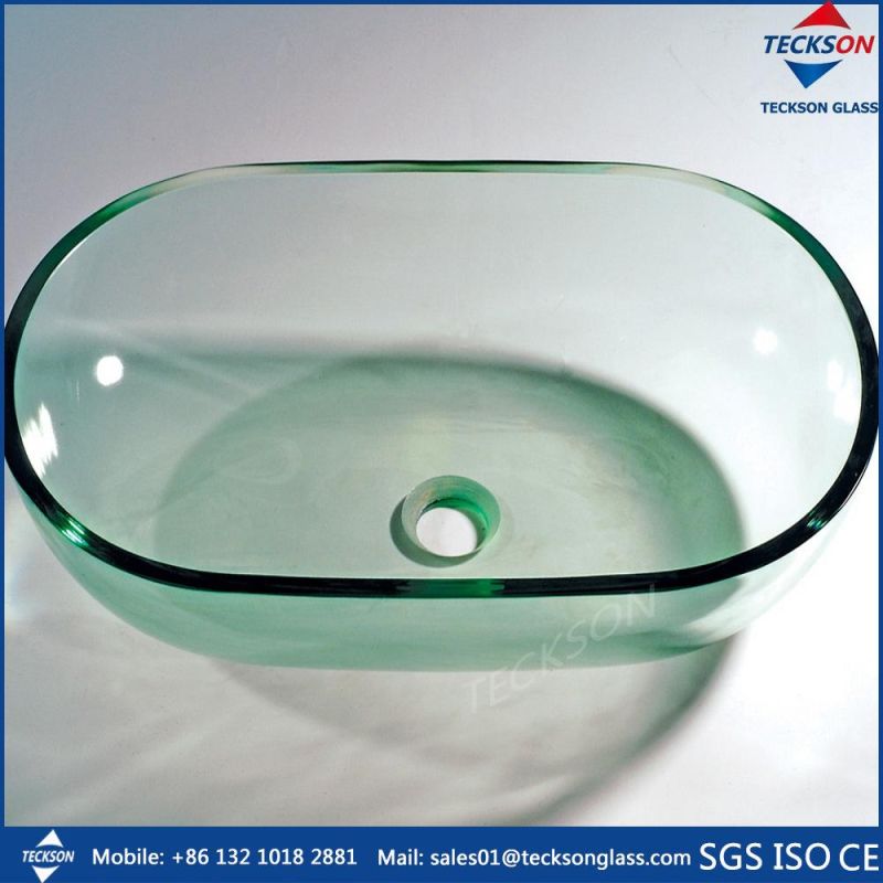 15mm 19mm Float Clear Glass for Basin Sink Hot Bending Curved