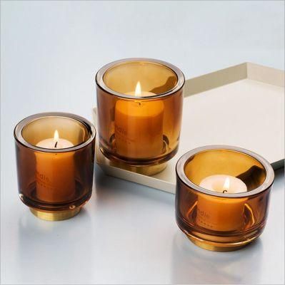 Vss Luxurious Thick Wall Tealight Glass Candle Holder for Home Decoration