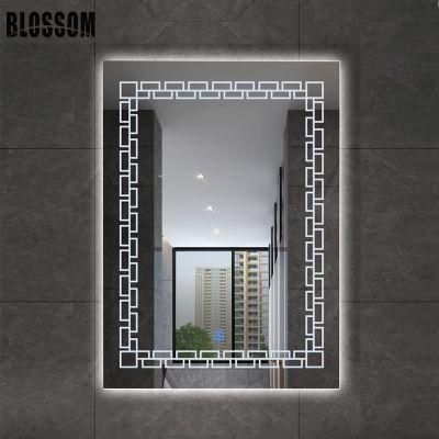 5mm Silver Wholesale Frameless Mirrors with LED Lighted Mirror Lamp