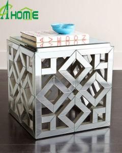 Handcraft Square MDF Table Mini Glass Coffee Table