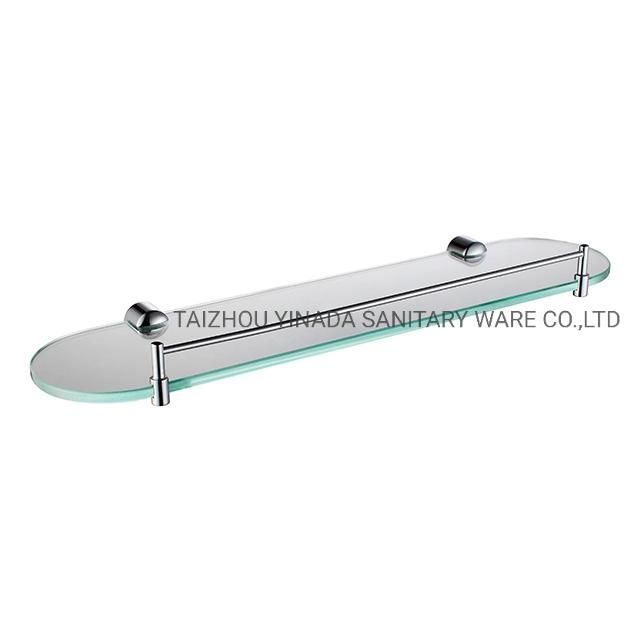 Modern Bathroom Accessory Wall Mounted Towel Shelf Chrome Brass Single Layer Glass Shelf (NC8012)