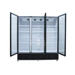 Large Capacity Three Doors Hollow Glass Supermarkets Superstore Showcase