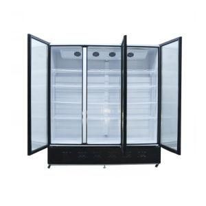 Large Capacity Three Doors Hollow Glass Supermarkets Superstore Showcase