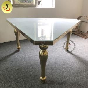 Superlong Big Banquet Oval Mirror Stainless Steel Dining Table