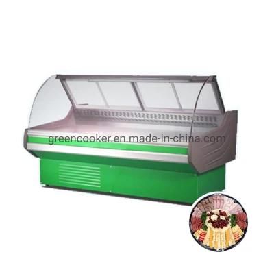 0-8 Degree Deli Fridge Both Curved and Righr Glass Meat Showcase