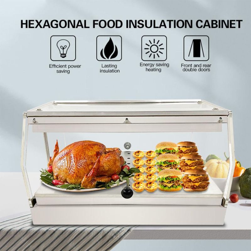China Wholesale Price CE Approved Hot Sale Commercial Convenience Curved Glass Warming Showcase Batter Be Used for Store, Restaurant, Buffet
