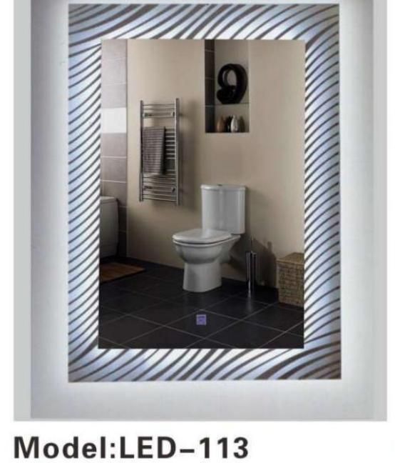 Crystal Frameless Wall Silver Smart LED Glass Bathroom Furniture Mirror