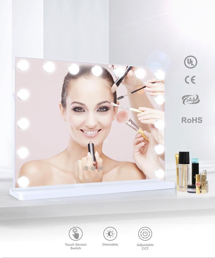 Hollywood Salon Vanity Bedroom Makeup Mirror with LED Light Bulbs