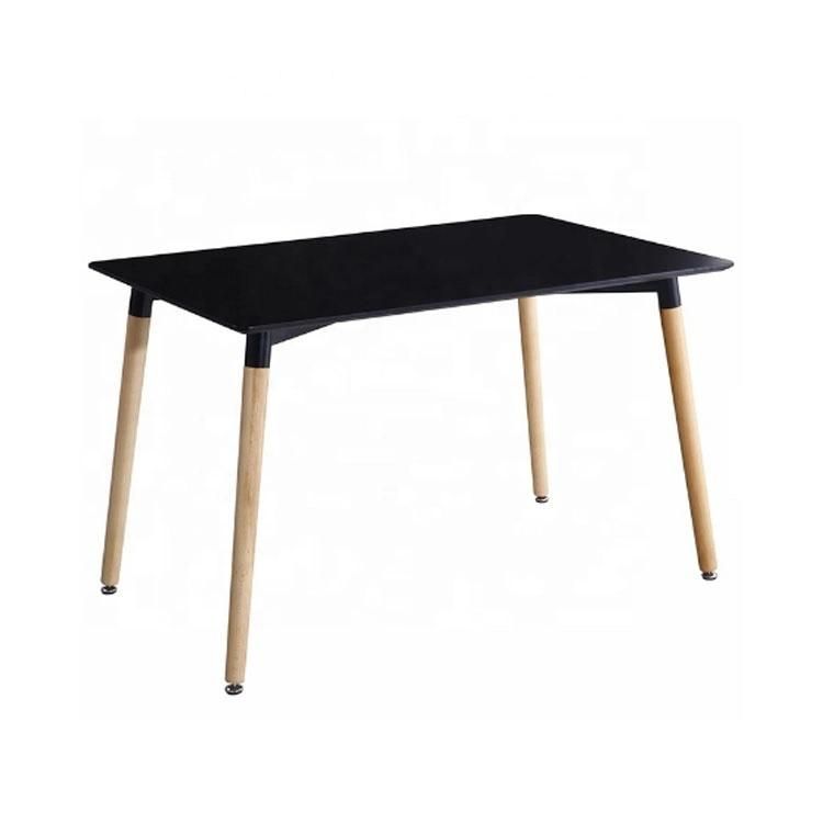 Hot Selling Contemporary Glass Dining Table with Black Iron Legs