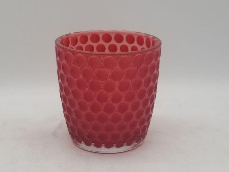 Glass Candle Holder with Various Pattern and Customized Color