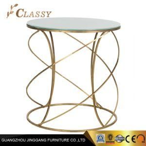 Dining Room White Round Marble Coffee Side Table with Thin Frame