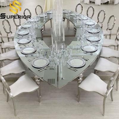 Outdoor Wedding Royal Furniture Special New Design Silver Dining Table