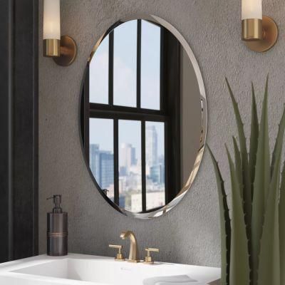 4mm Flat Edge Bathroom Wall Mounted Mirror with Hangers