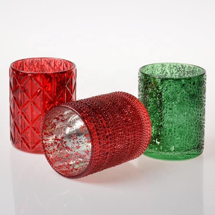 Christmas Tealight Glass Candle Holder in Colors