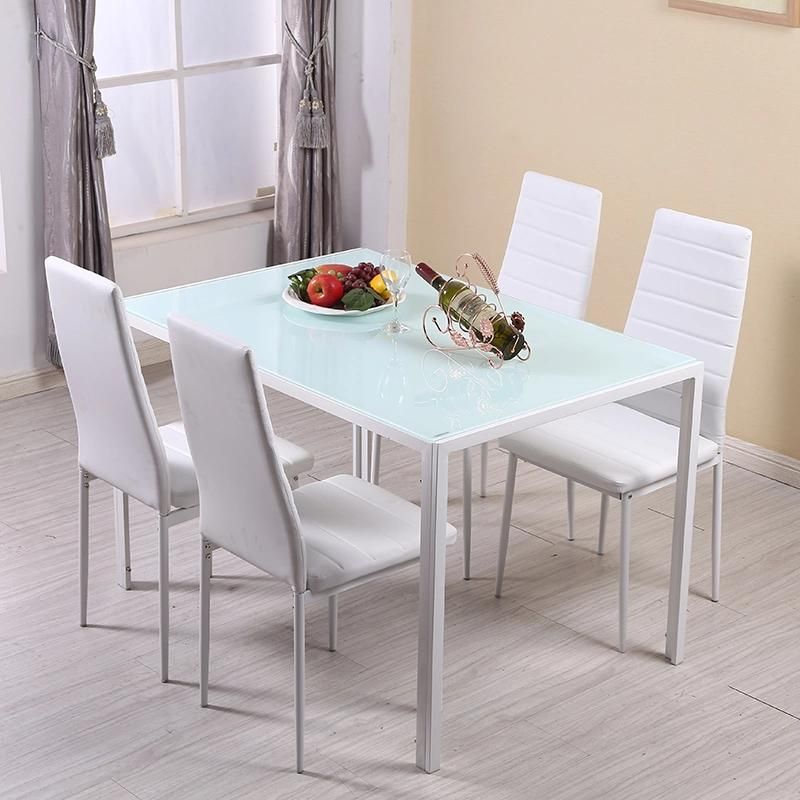 Modern Furniture Wedding Chair Leisure Home Hotel Extension Long Marble Glass Top Restaurant Table French Barcelona Banquet High Dining Table Set