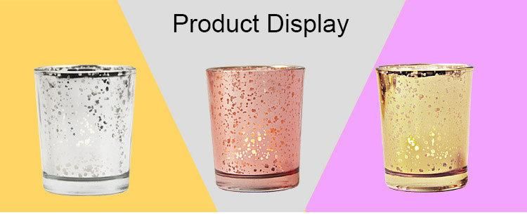 Empty Mercury Rose Gold Glass Votive Candle Holders Tealight Candle Holder for Wedding Party Decorations DIY Gift