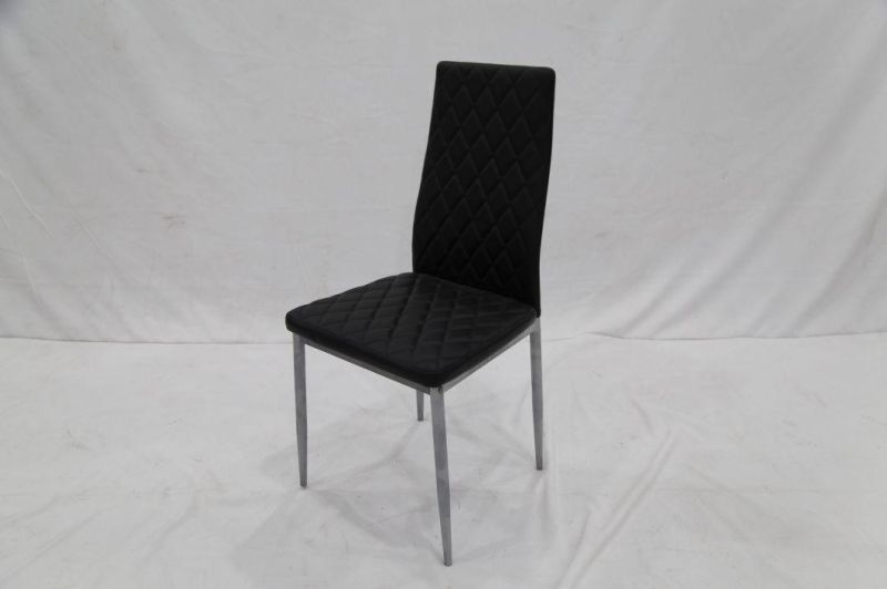 High Back Metal Dining Chair Restaurant Hotel Home PU Leather Dining Chair Furniture