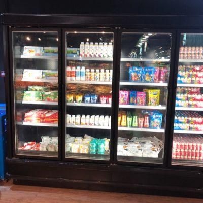 Vertical Multideck Glass Door Commercial Freezer Refrigerator Showcase