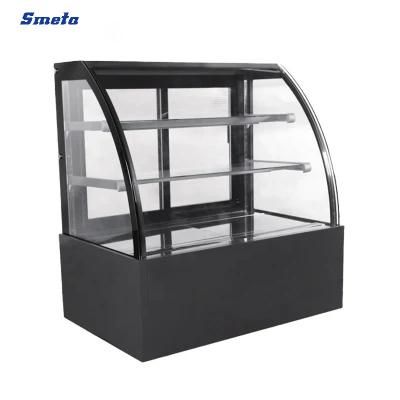 Smeta Curved Rounded Glass Door Cake Display Refrigerator Showcase