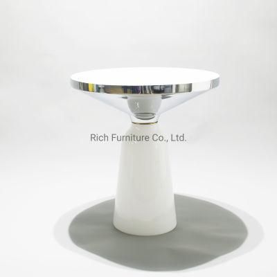 Metal Frame Round Whitetempered Glass Gold Wedding Coffee Table Steel Weeding Table Living Room Hotel
