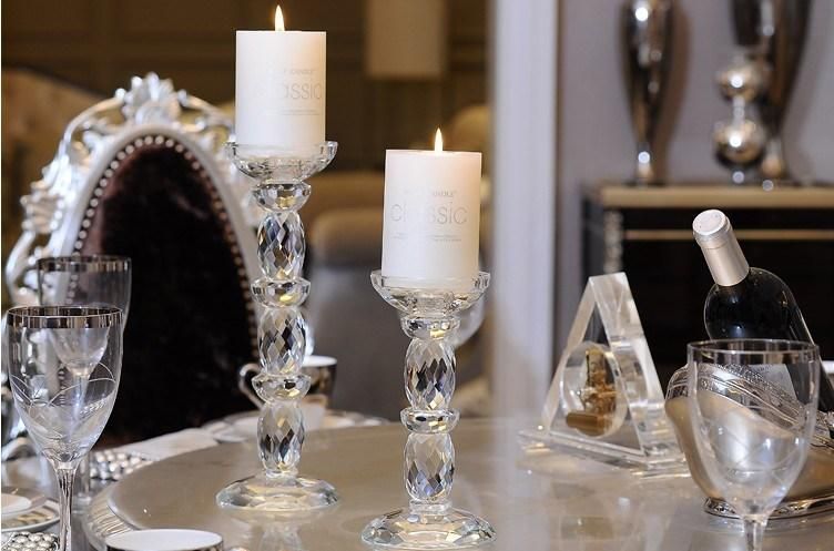 Elegant Eurpean Crystal Glass Candleholder for Decoration