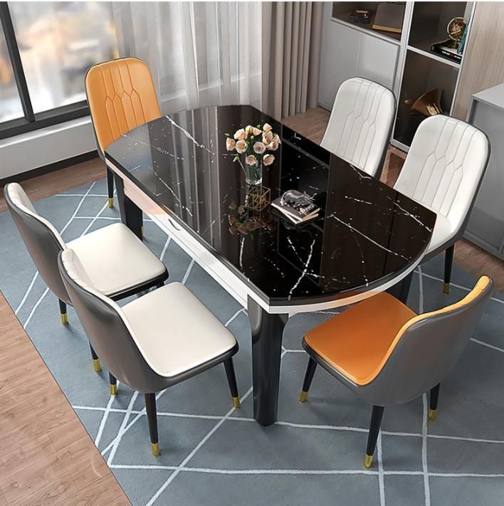 Tempered Glass Desktop Rectangular Modern Minimalist Variable Round Table Small Apartment Table