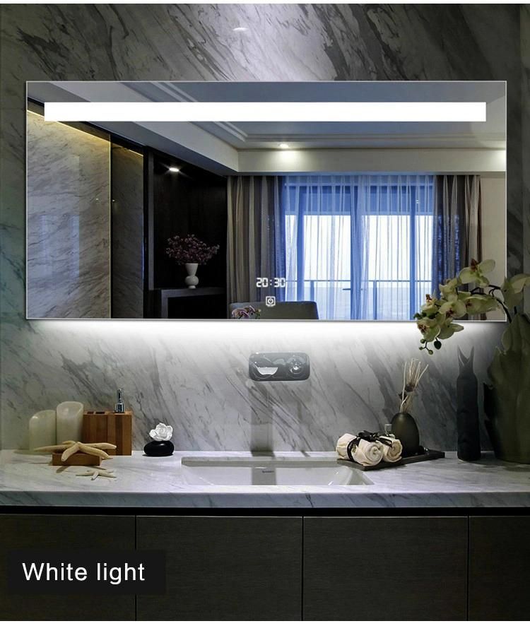 LED Lighted Bathroom Wall Mounted Mirror with Adjustable Cool/Warm White Lights