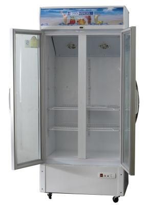 Double Glass Doors Vertical Freezing Showcase Upright Freezer