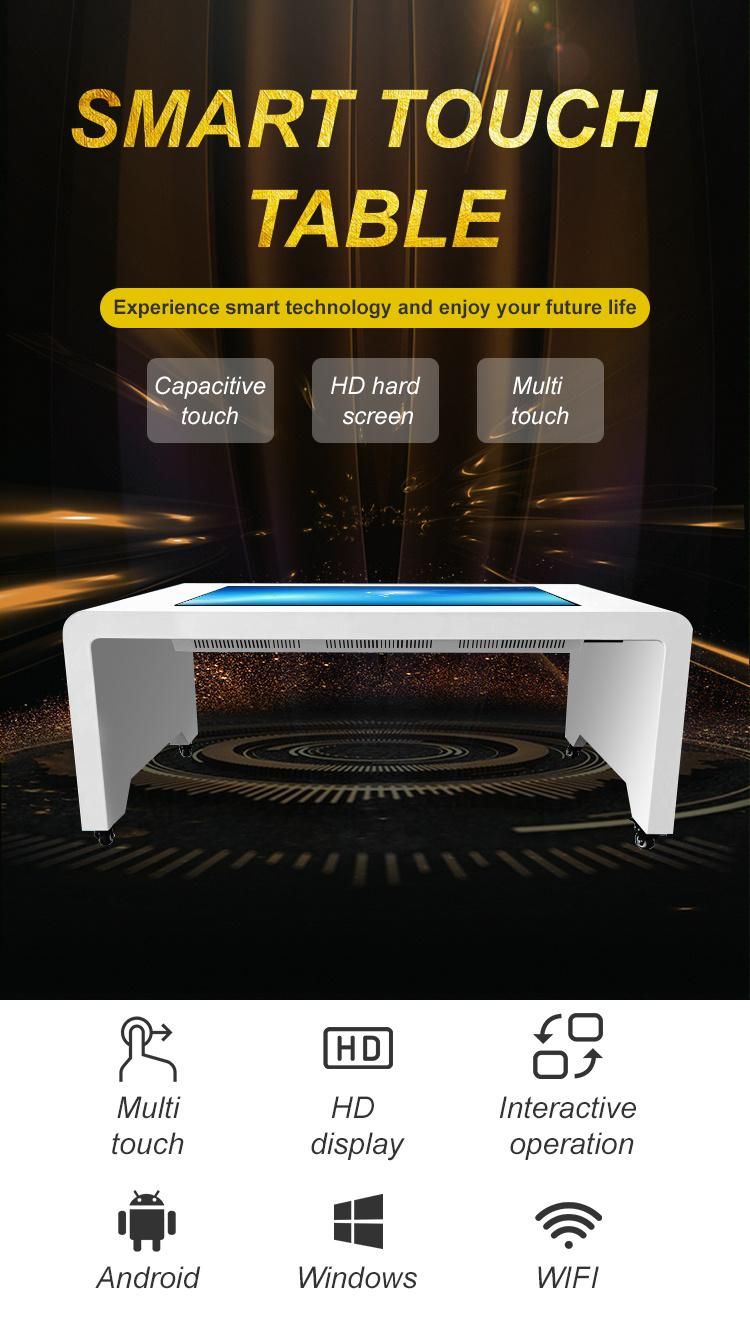 43" 55" 65" Waterproof Interactive Touch Screen Table for Coffee/Bar/Education/Games Player