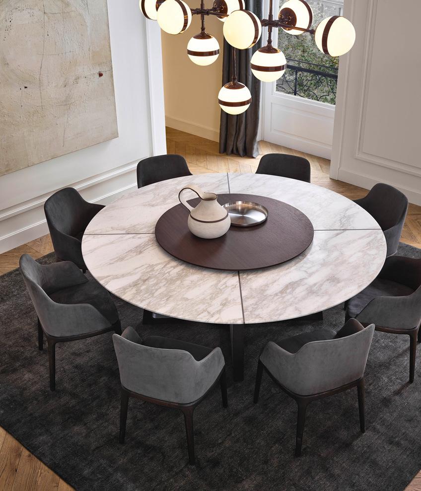 Concored, Round Wooden Tables, Latest Italian Design Dining Room Set in Home and Hotel Furniture Custom-Made