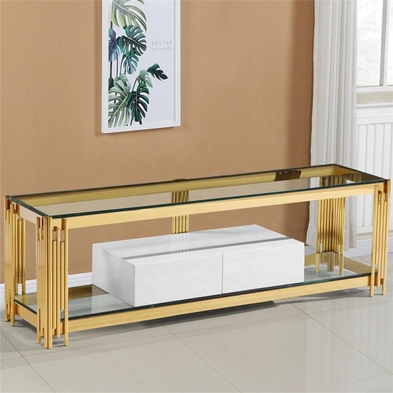Wholesale Smart Design Modern Style Glass Console Table Metal Base Hallway Living Room Furniture