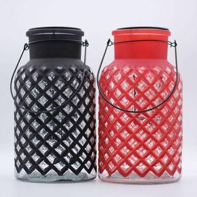 Glass Lantern with Various Color and Different Pattern