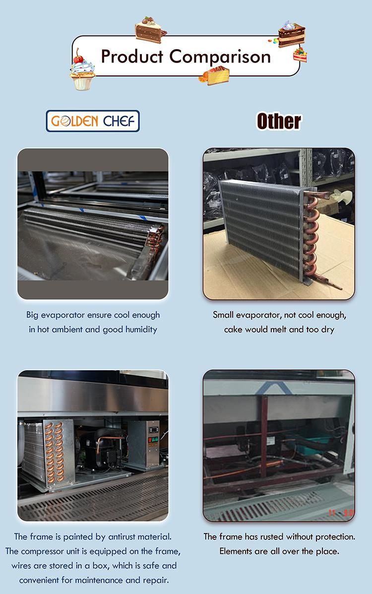 Commercial Air Cooling Refrigerator Cake Showcase Refrigerator Bakery Refrigerator Cured Glass 3 Layers Showcase Snack Showcase