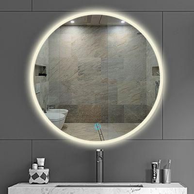 Popular Simple Waterproof Bathroom Luxury LED Illuminated Makeup Round Floor Smart Mirror