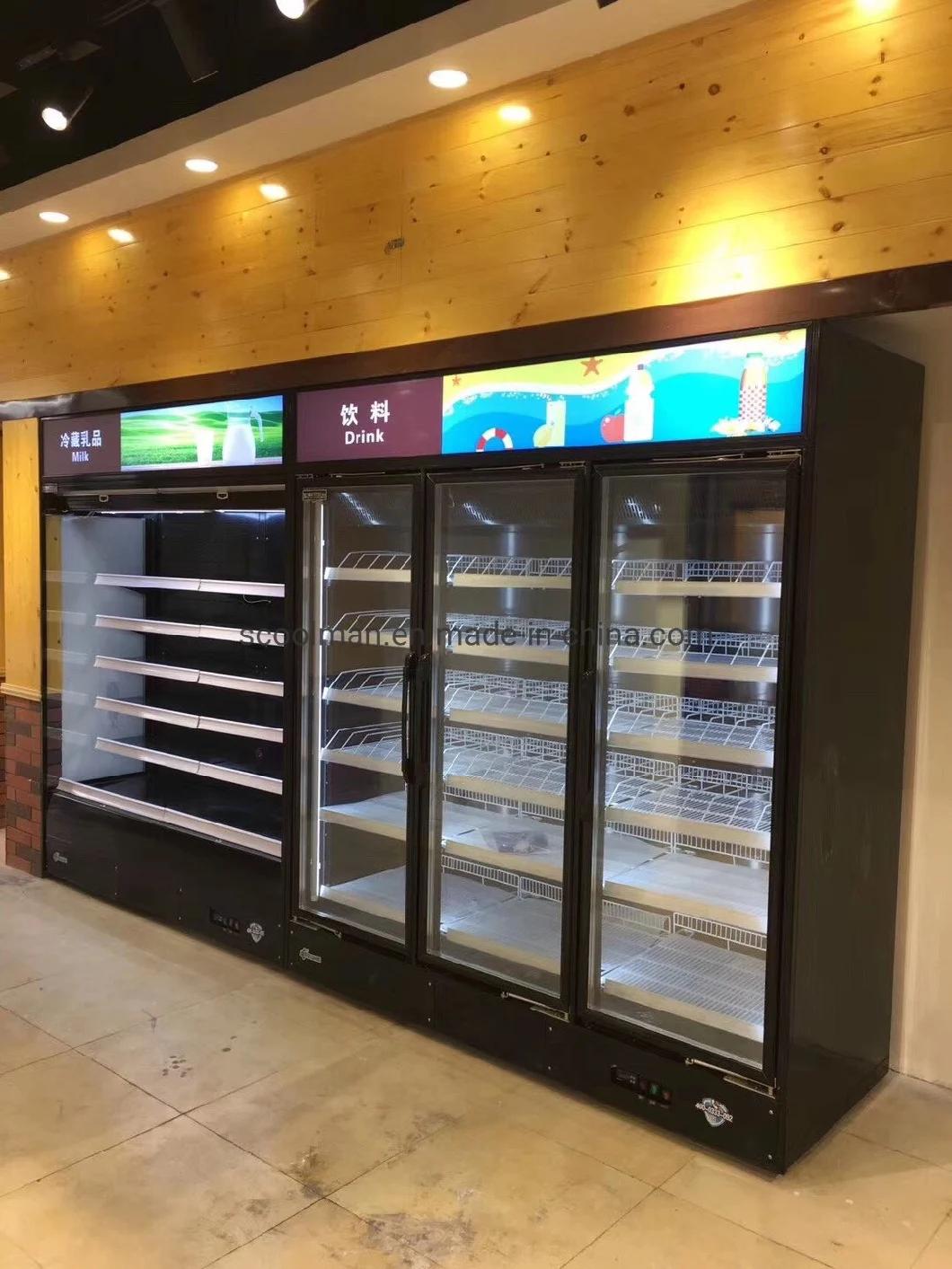 Beverage Vertical Glass Door Showcase Drinks Display Chiller