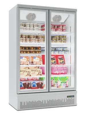 Supermarket Refrigeration Chiller Showcase Freezer Equipment Glass Door Beverage Display