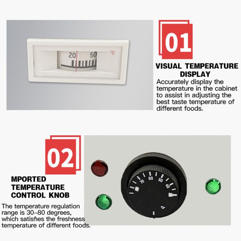 Commercial Electric Glass Food Warmer Display Showcase for Restaurant